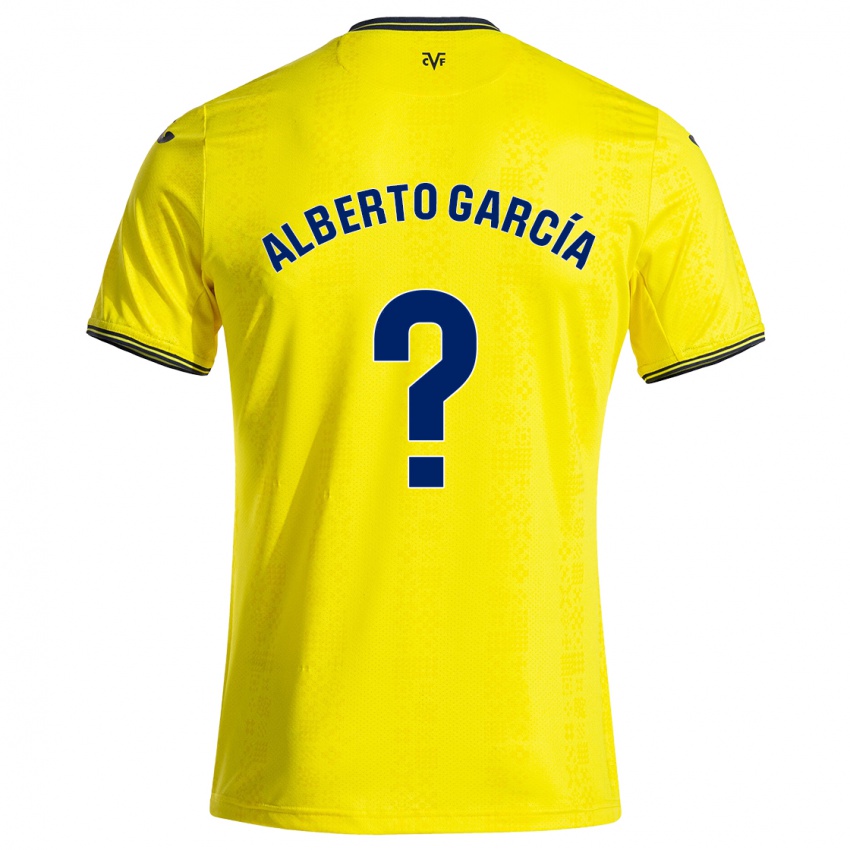 Hombre Camiseta Alberto García #0 Amarillo Negro 1ª Equipación 2024/25 La Camisa Chile