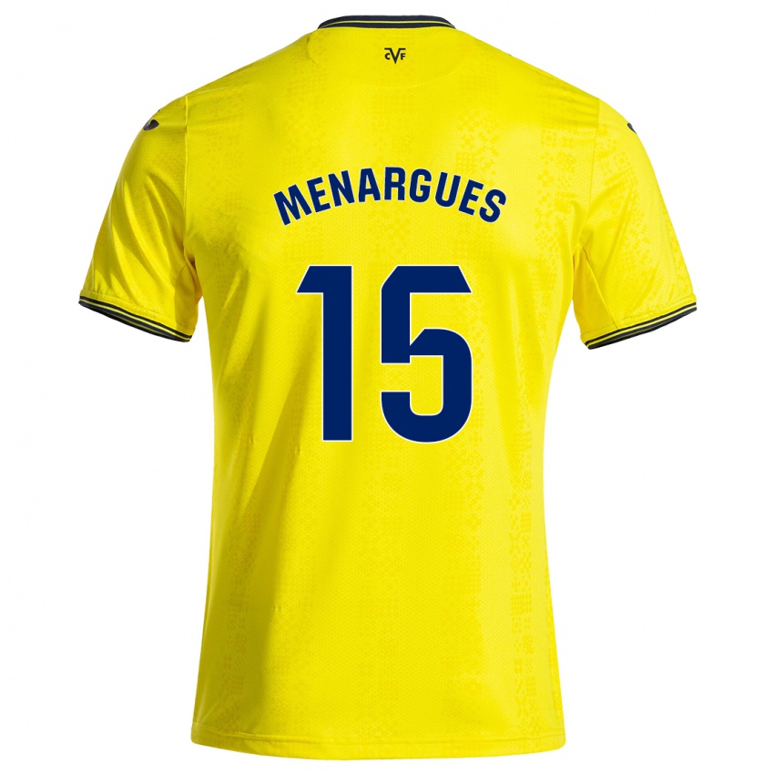 Hombre Camiseta Joseda Menargues #15 Amarillo Negro 1ª Equipación 2024/25 La Camisa Chile