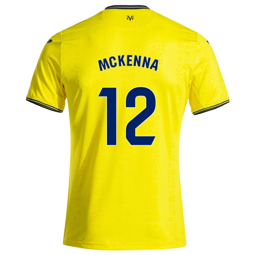 Hombre Camiseta Kayla Mckenna #12 Amarillo Negro 1ª Equipación 2024/25 La Camisa Chile