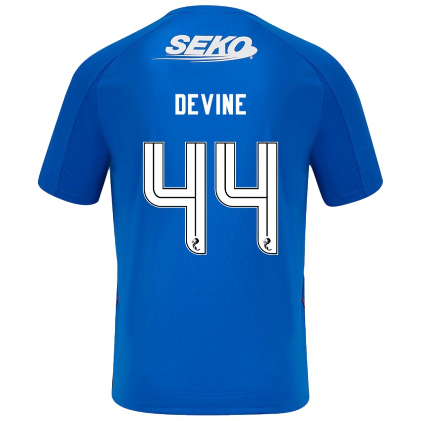 Hombre Camiseta Adam Devine #44 Azul Oscuro 1ª Equipación 2024/25 La Camisa Chile