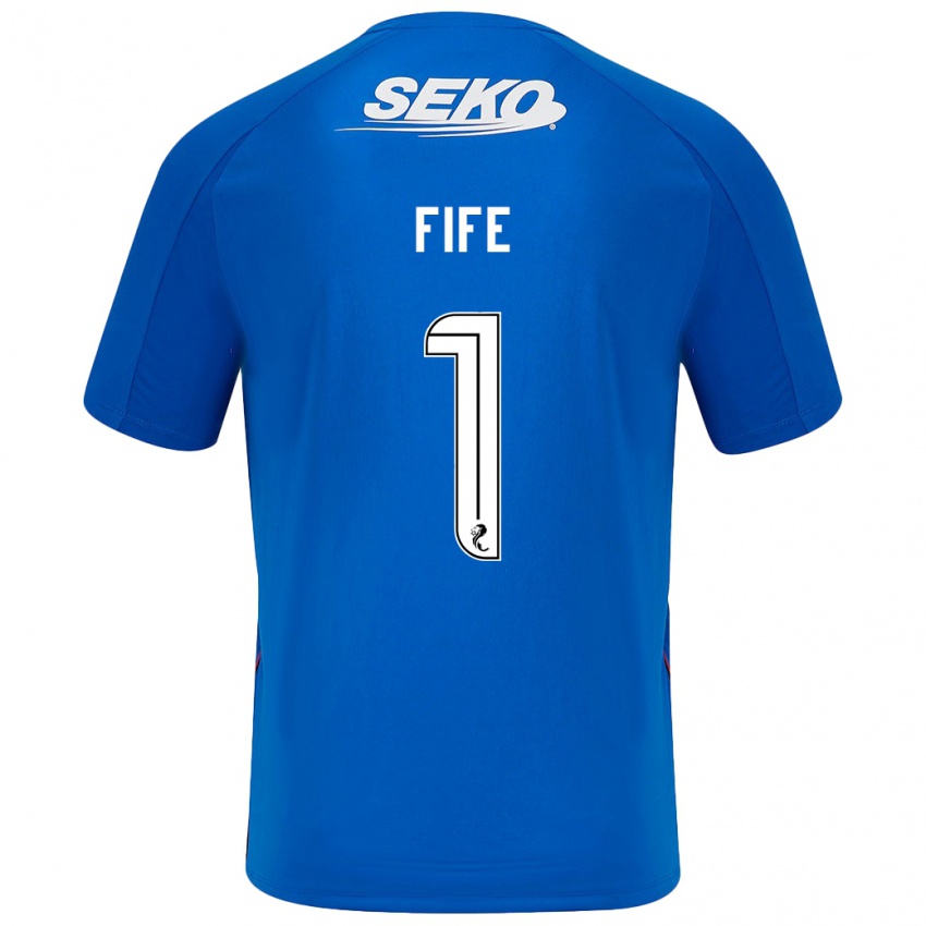 Hombre Camiseta Jenna Fife #1 Azul Oscuro 1ª Equipación 2024/25 La Camisa Chile