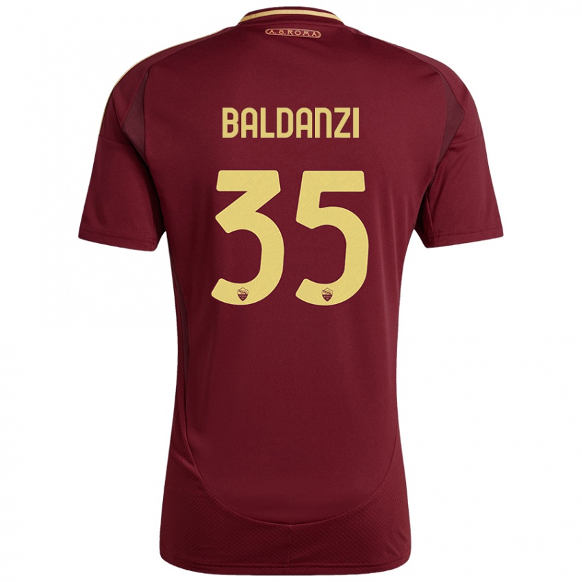 Hombre Camiseta Tommaso Baldanzi #35 Rojo Marrón Dorado 1ª Equipación 2024/25 La Camisa Chile