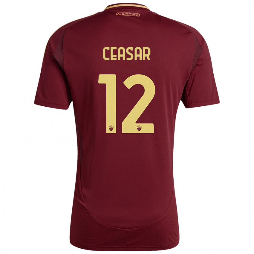 Hombre Camiseta Camelia Ceasar #12 Rojo Marrón Dorado 1ª Equipación 2024/25 La Camisa Chile