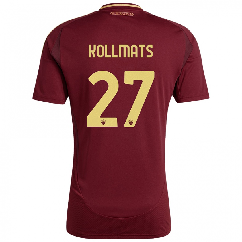 Hombre Camiseta Beata Kollmats #27 Rojo Marrón Dorado 1ª Equipación 2024/25 La Camisa Chile