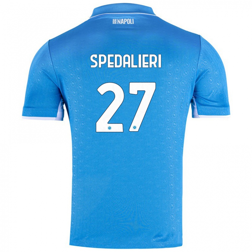 Hombre Camiseta Johnatan Andrea Spedalieri #27 Azul Cielo 1ª Equipación 2024/25 La Camisa Chile