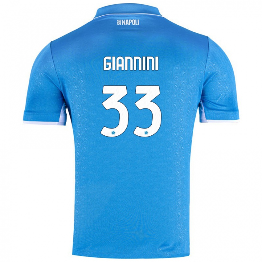 Hombre Camiseta Enrico Giannini #33 Azul Cielo 1ª Equipación 2024/25 La Camisa Chile