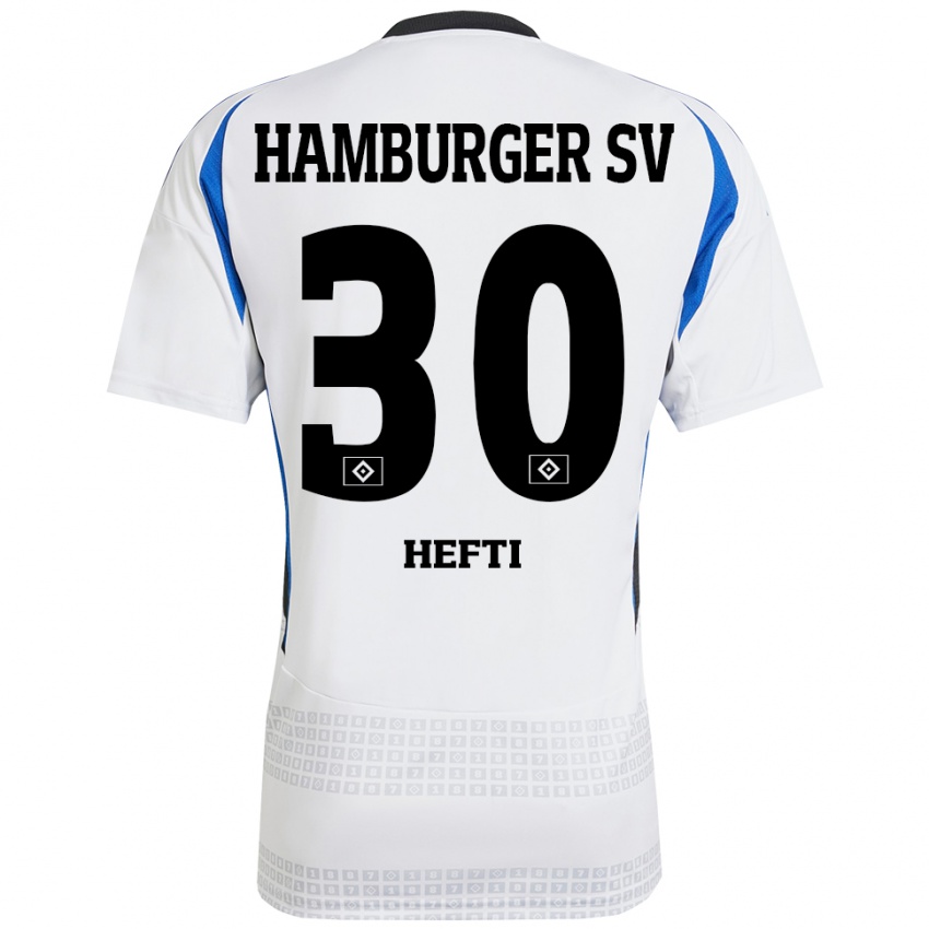 Hombre Camiseta Silvan Hefti #30 Blanco Azul 1ª Equipación 2024/25 La Camisa Chile