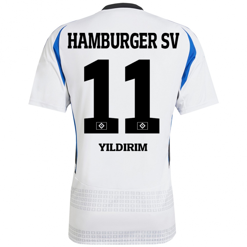 Hombre Camiseta Mehmet Yildirim #11 Blanco Azul 1ª Equipación 2024/25 La Camisa Chile