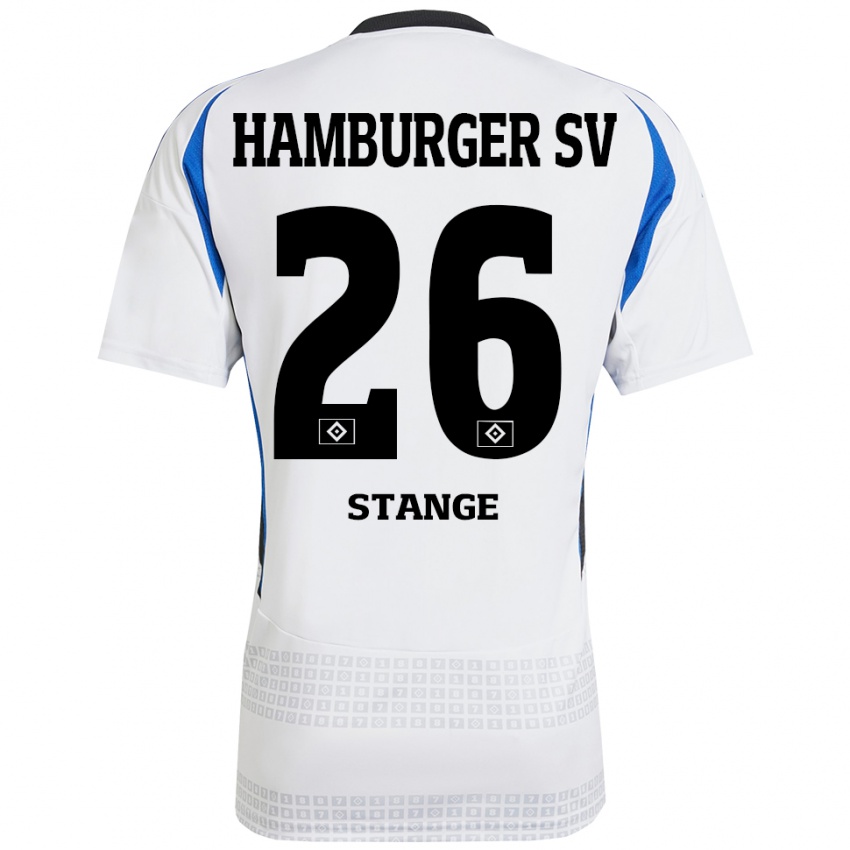 Hombre Camiseta Otto Stange #26 Blanco Azul 1ª Equipación 2024/25 La Camisa Chile