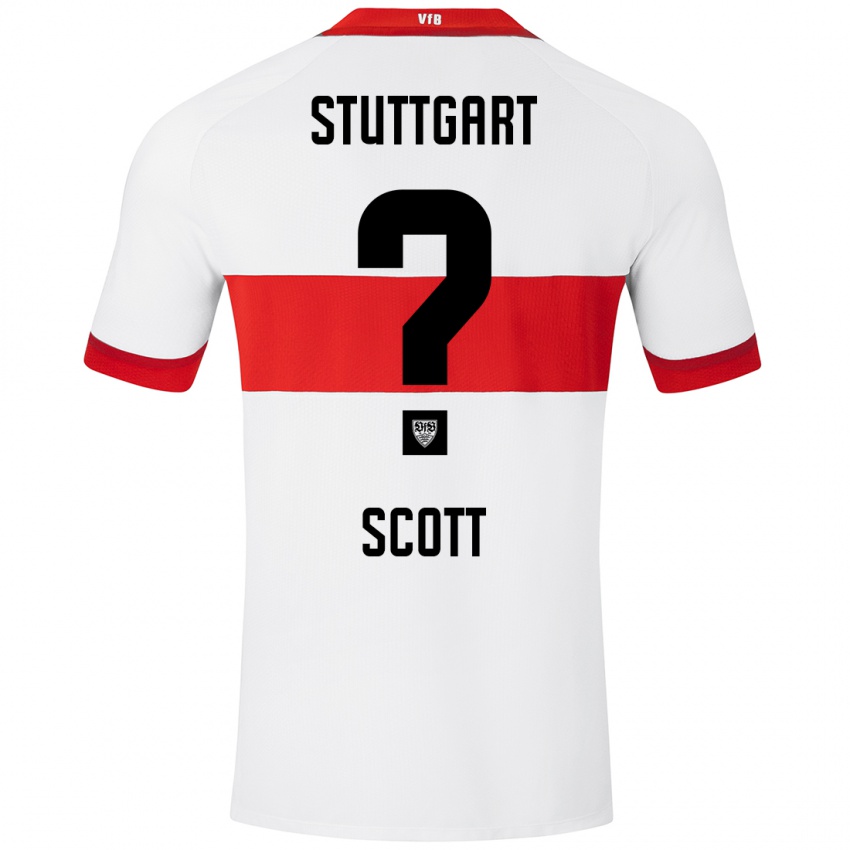 Hombre Camiseta Elijah Scott #0 Blanco Rojo 1ª Equipación 2024/25 La Camisa Chile