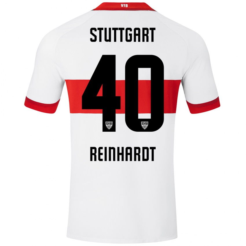 Hombre Camiseta Peter Reinhardt #40 Blanco Rojo 1ª Equipación 2024/25 La Camisa Chile