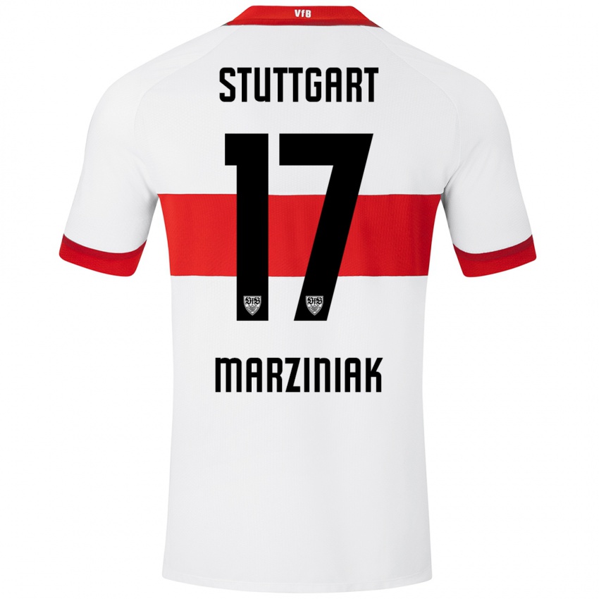 Hombre Camiseta Chiara Marziniak #17 Blanco Rojo 1ª Equipación 2024/25 La Camisa Chile