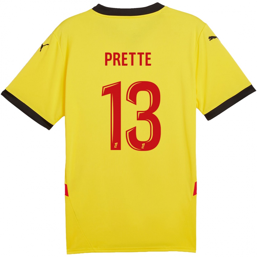 Hombre Camiseta Andréa Prette #13 Amarillo Rojo 1ª Equipación 2024/25 La Camisa Chile