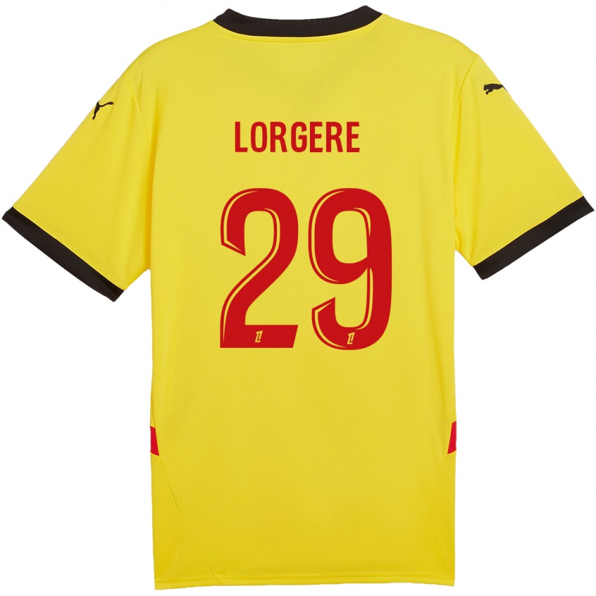 Hombre Camiseta Charlotte Lorgeré #29 Amarillo Rojo 1ª Equipación 2024/25 La Camisa Chile