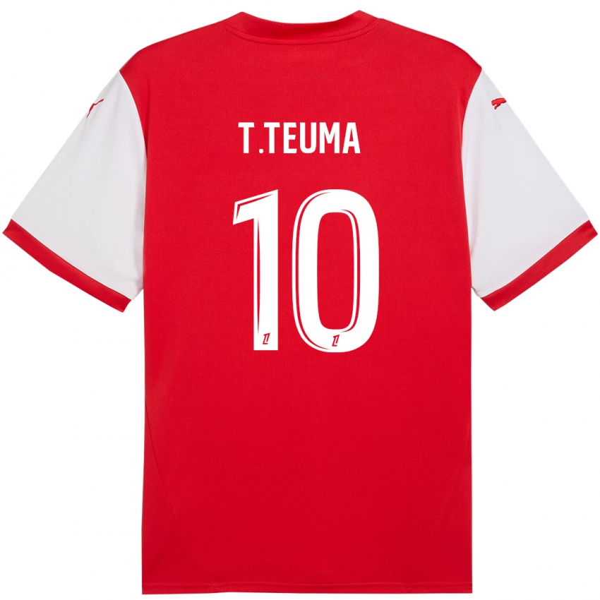 Hombre Camiseta Teddy Teuma #10 Rojo Blanco 1ª Equipación 2024/25 La Camisa Chile