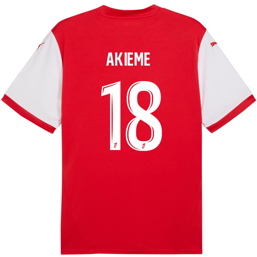 Hombre Camiseta Sergio Akieme #18 Rojo Blanco 1ª Equipación 2024/25 La Camisa Chile