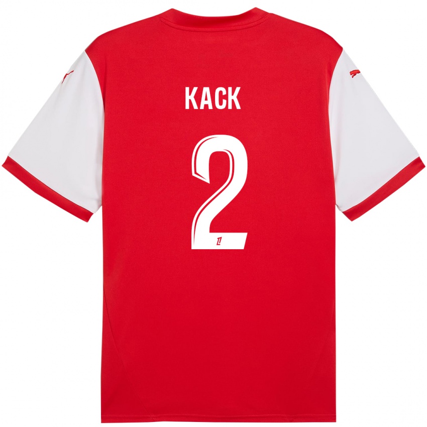 Hombre Camiseta Mathilde Kack #2 Rojo Blanco 1ª Equipación 2024/25 La Camisa Chile