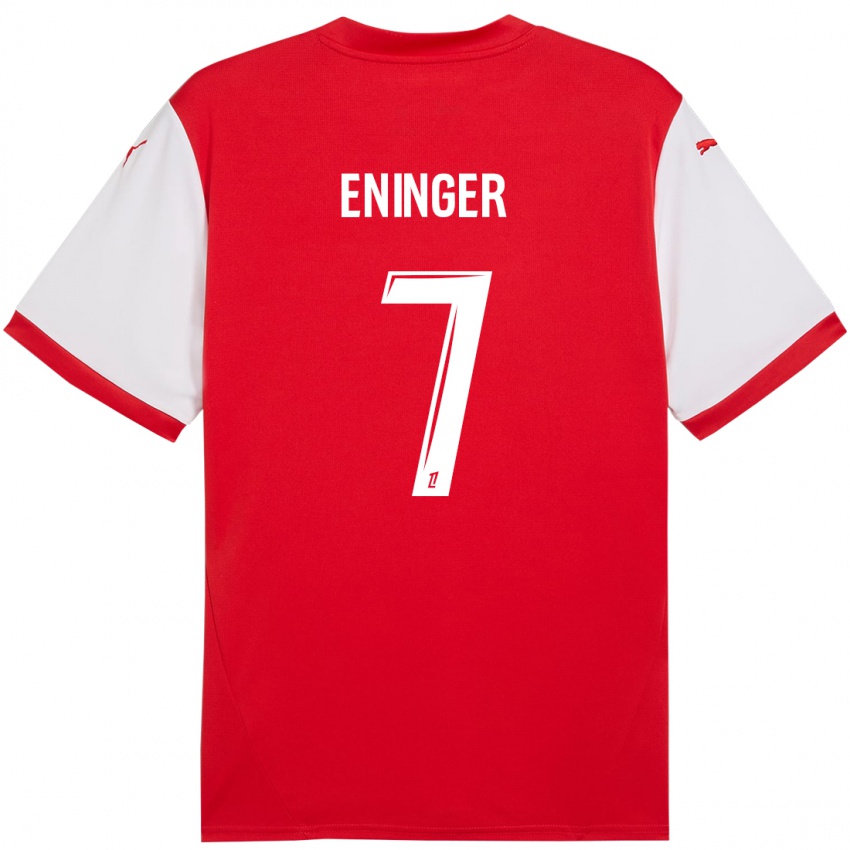 Hombre Camiseta Thelma Eninger #7 Rojo Blanco 1ª Equipación 2024/25 La Camisa Chile