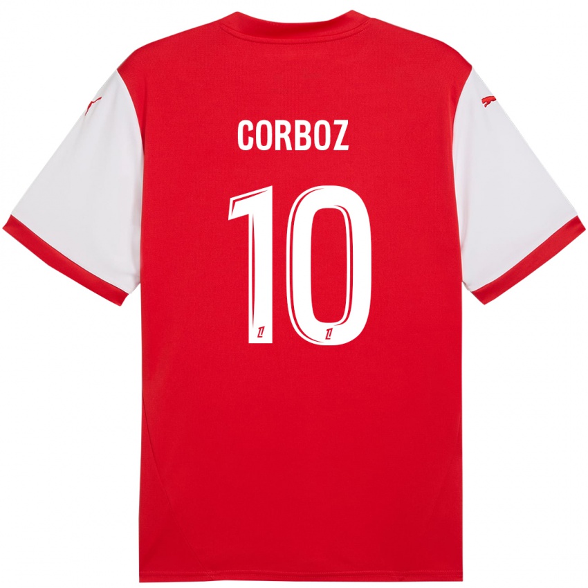 Hombre Camiseta Rachel Corboz #10 Rojo Blanco 1ª Equipación 2024/25 La Camisa Chile