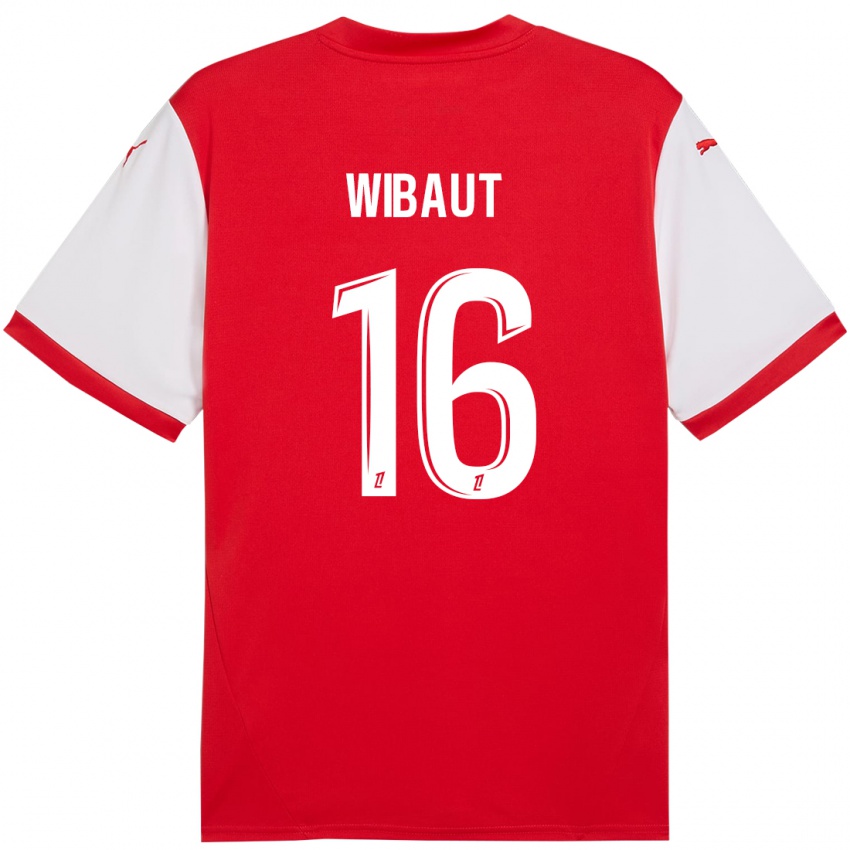 Hombre Camiseta Clara Wibaut #16 Rojo Blanco 1ª Equipación 2024/25 La Camisa Chile