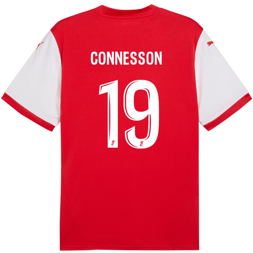 Hombre Camiseta Adele Connesson #19 Rojo Blanco 1ª Equipación 2024/25 La Camisa Chile