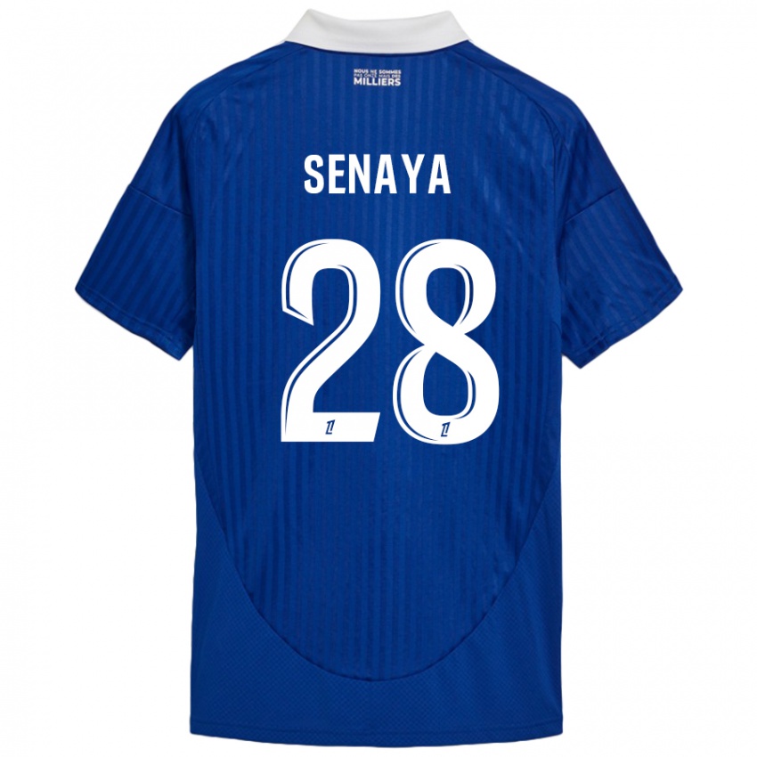 Hombre Camiseta Marvin Senaya #28 Azul Blanco 1ª Equipación 2024/25 La Camisa Chile