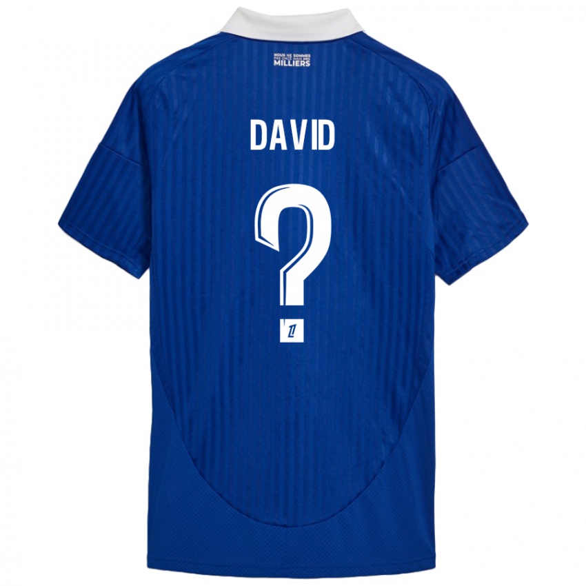 Hombre Camiseta David #0 Azul Blanco 1ª Equipación 2024/25 La Camisa Chile