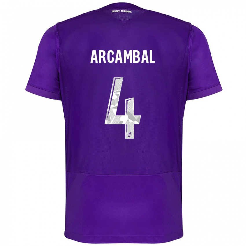 Hombre Camiseta Anais Arcambal #4 Morado Blanco 1ª Equipación 2024/25 La Camisa Chile