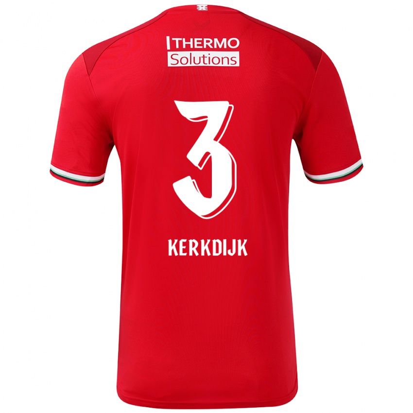 Hombre Camiseta Danique Kerkdijk #3 Rojo Blanco 1ª Equipación 2024/25 La Camisa Chile