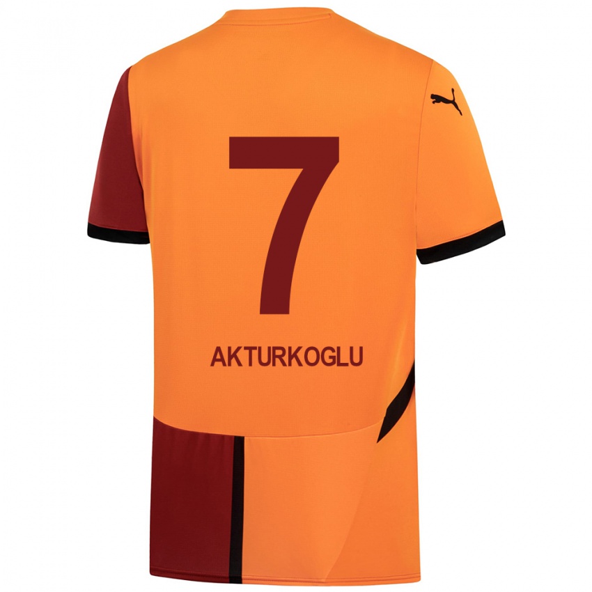 Hombre Camiseta Kerem Aktürkoğlu #7 Amarillo Rojo 1ª Equipación 2024/25 La Camisa Chile