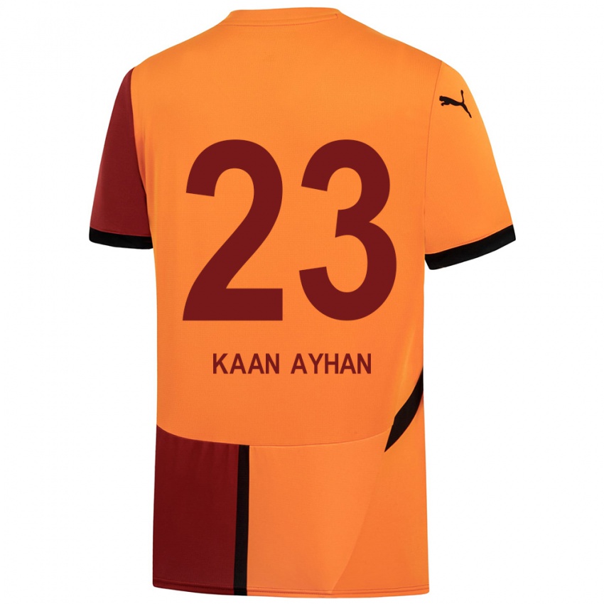 Hombre Camiseta Kaan Ayhan #23 Amarillo Rojo 1ª Equipación 2024/25 La Camisa Chile