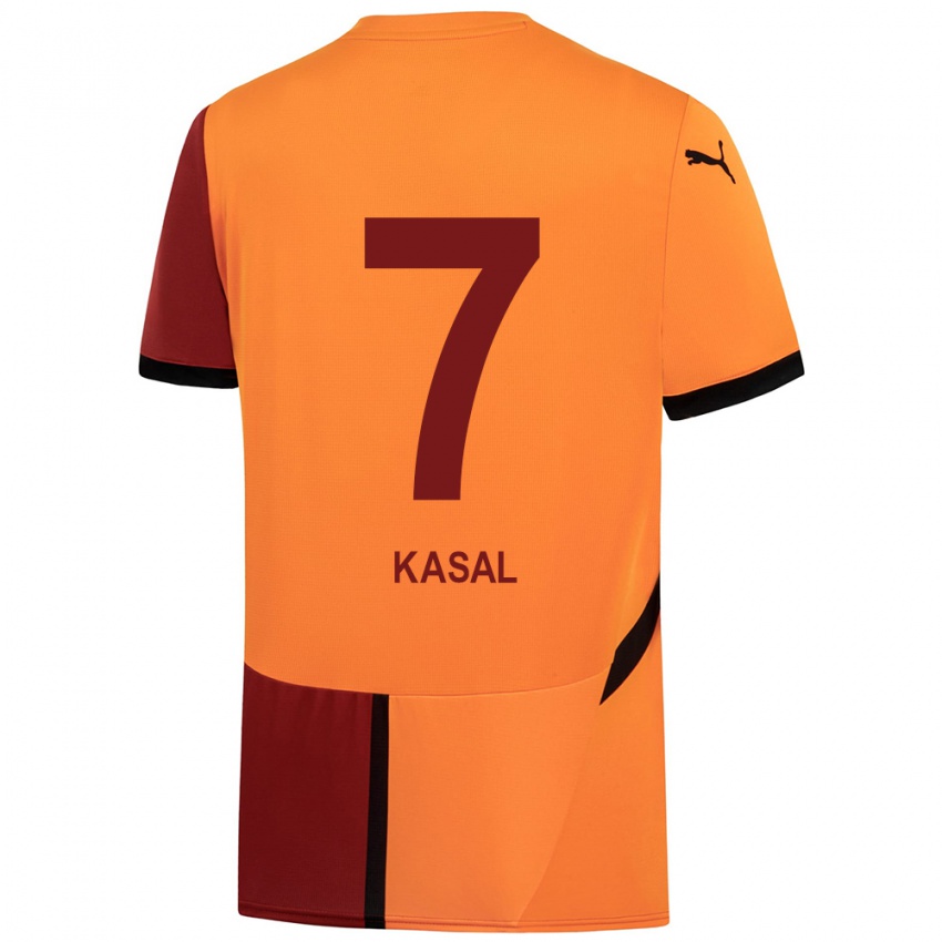 Hombre Camiseta Yasin Kasal #7 Amarillo Rojo 1ª Equipación 2024/25 La Camisa Chile