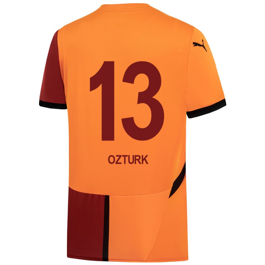 Hombre Camiseta Fatma Sare Öztürk #13 Amarillo Rojo 1ª Equipación 2024/25 La Camisa Chile