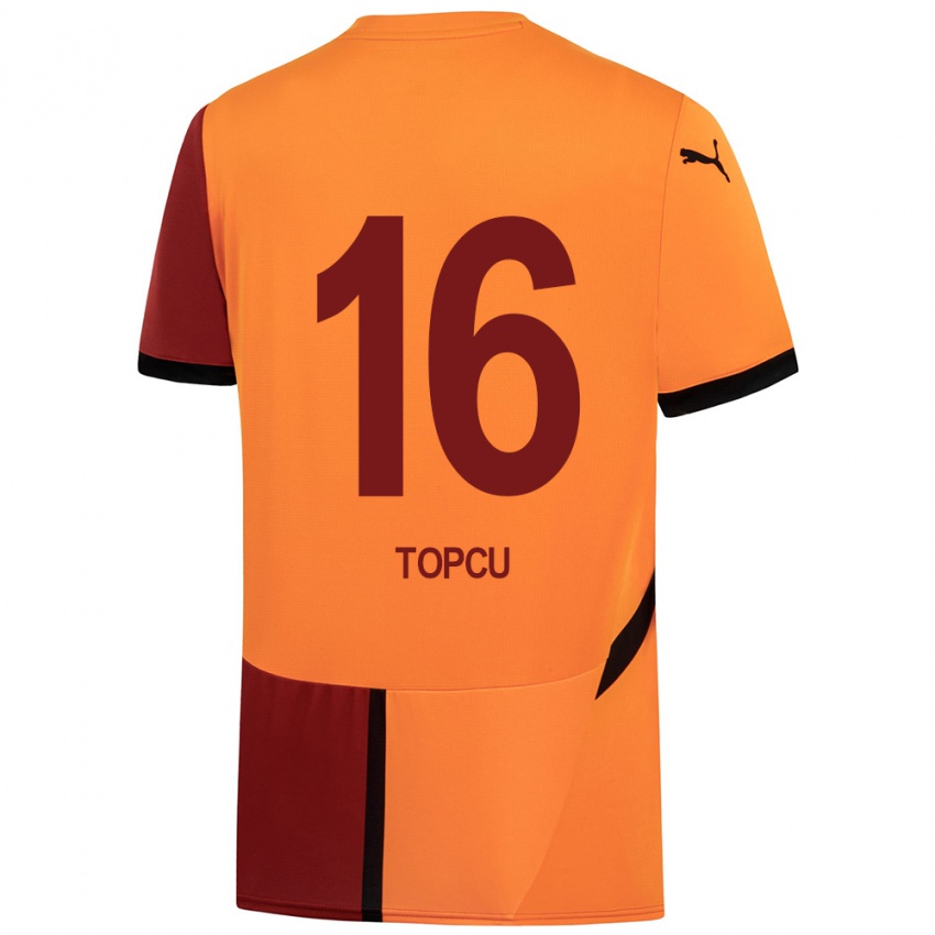 Hombre Camiseta Ebru Topçu #16 Amarillo Rojo 1ª Equipación 2024/25 La Camisa Chile