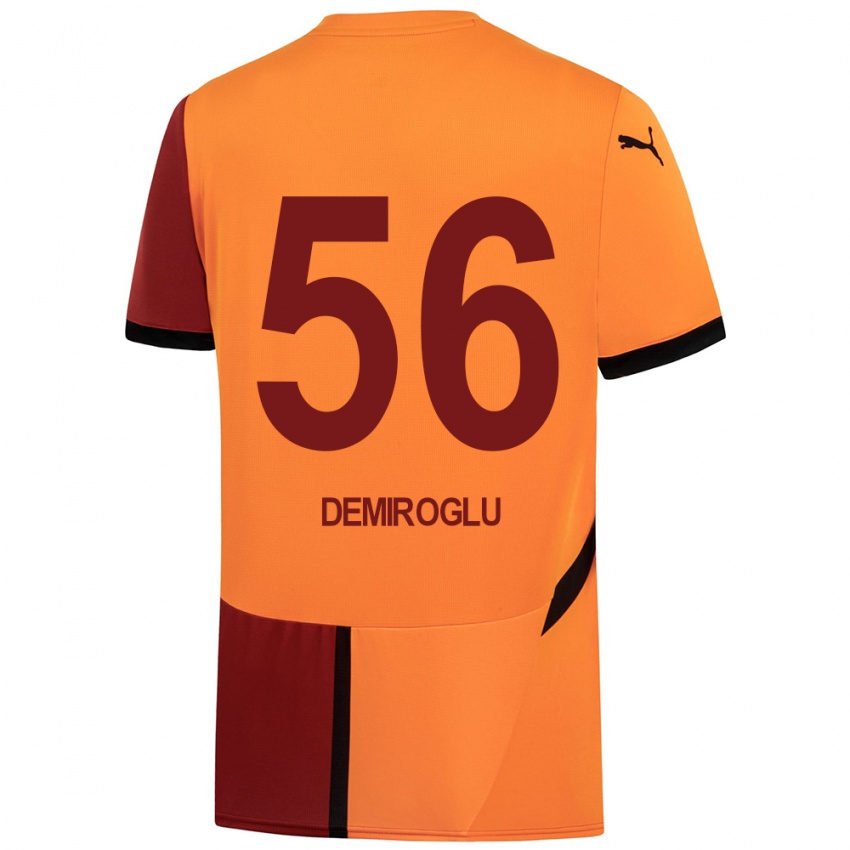 Hombre Camiseta Baran Demiroğlu #56 Amarillo Rojo 1ª Equipación 2024/25 La Camisa Chile