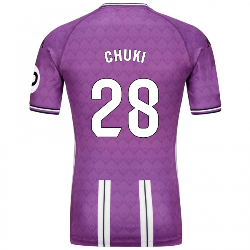 Hombre Camiseta Chuki #28 Púrpura Blanco 1ª Equipación 2024/25 La Camisa Chile