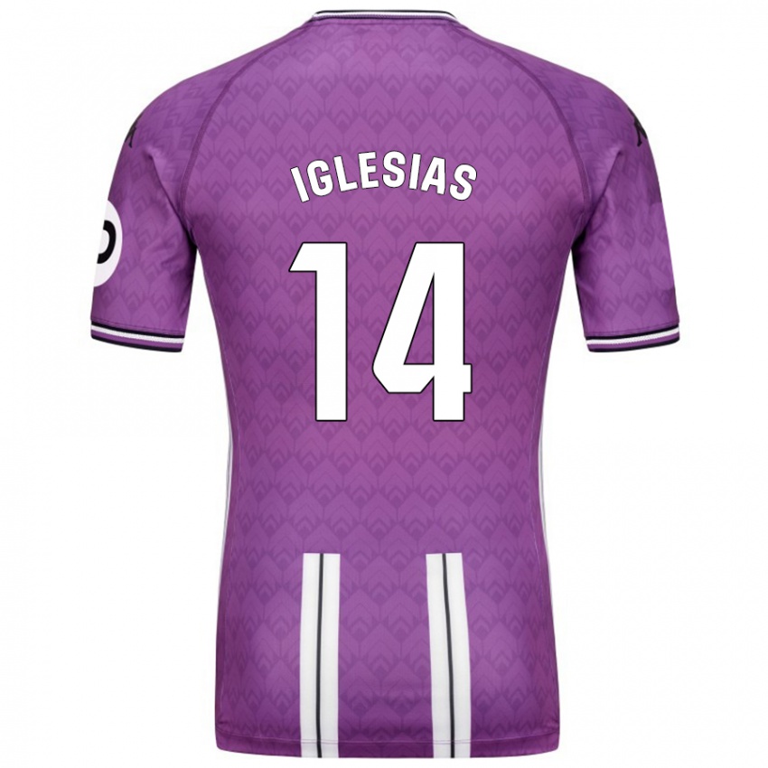 Hombre Camiseta Koke Iglesias #14 Púrpura Blanco 1ª Equipación 2024/25 La Camisa Chile