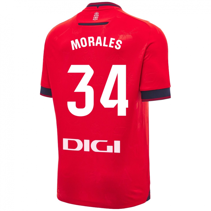 Hombre Camiseta Anai Morales #34 Rojo Blanco 1ª Equipación 2024/25 La Camisa Chile