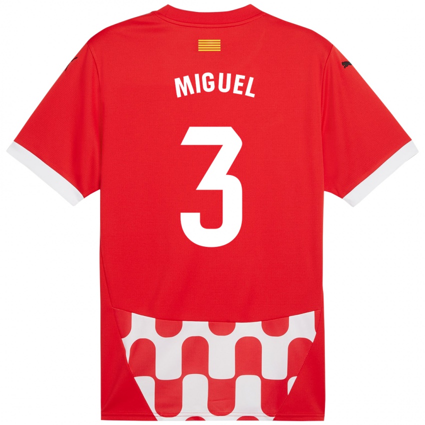 Hombre Camiseta Miguel Gutierrez #3 Rojo Blanco 1ª Equipación 2024/25 La Camisa Chile