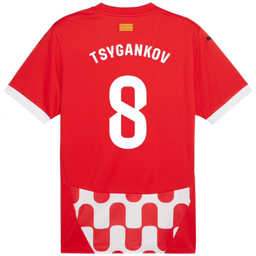 Hombre Camiseta Viktor Tsygankov #8 Rojo Blanco 1ª Equipación 2024/25 La Camisa Chile