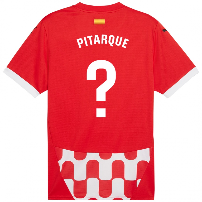 Hombre Camiseta Víctor Pitarque #0 Rojo Blanco 1ª Equipación 2024/25 La Camisa Chile