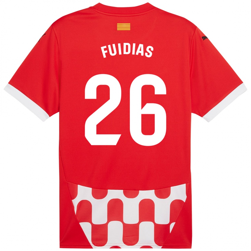 Hombre Camiseta Toni Fuidias #26 Rojo Blanco 1ª Equipación 2024/25 La Camisa Chile