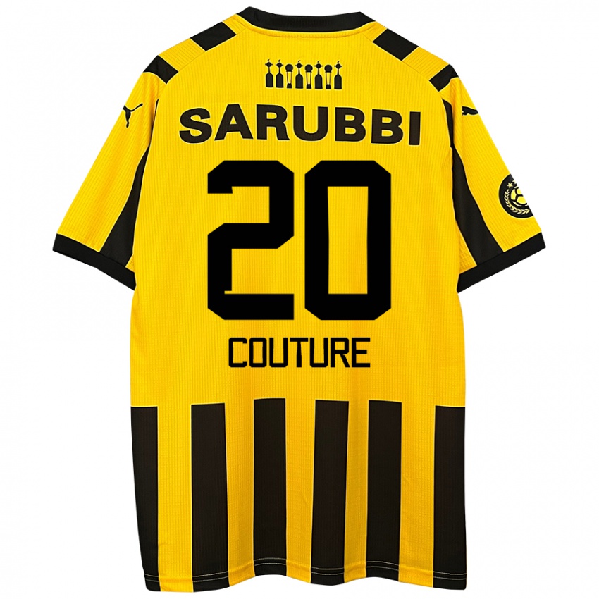 Hombre Camiseta Lorenzo Couture #20 Amarillo Negro 1ª Equipación 2024/25 La Camisa Chile