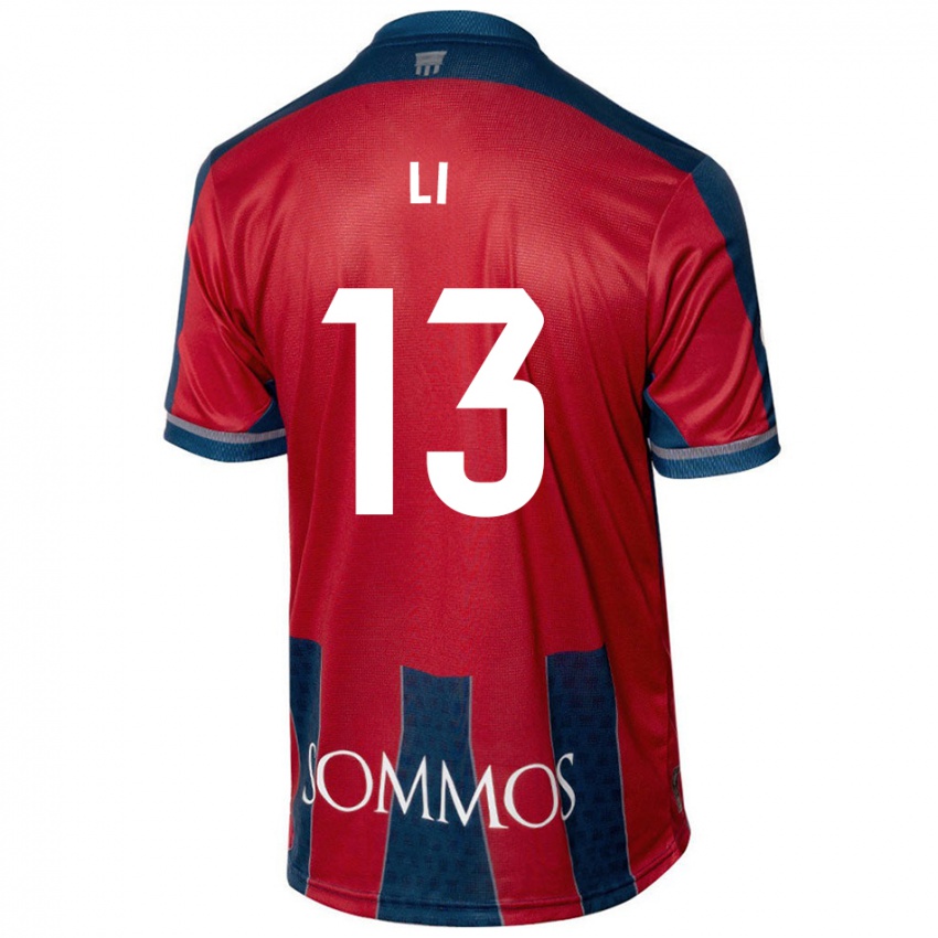 Hombre Camiseta Changyi Li #13 Rojo Azul 1ª Equipación 2024/25 La Camisa Chile