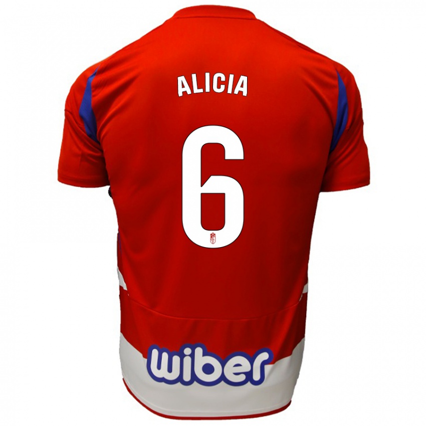 Hombre Camiseta Alicia #6 Rojo Blanco Azul 1ª Equipación 2024/25 La Camisa Chile