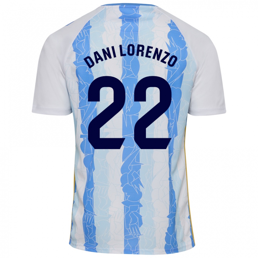 Hombre Camiseta Dani Lorenzo #22 Blanco Azul 1ª Equipación 2024/25 La Camisa Chile