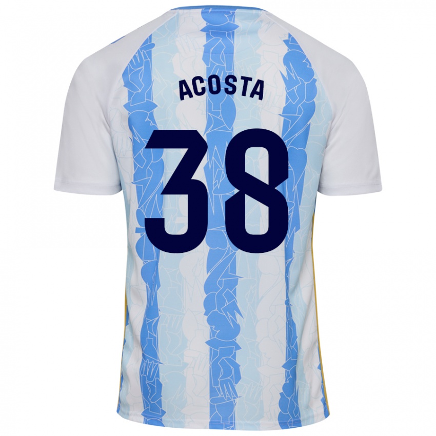 Hombre Camiseta Judith Acosta #38 Blanco Azul 1ª Equipación 2024/25 La Camisa Chile