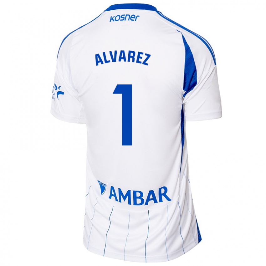 Hombre Camiseta Cristian Álvarez #1 Rojo Blanco 1ª Equipación 2024/25 La Camisa Chile