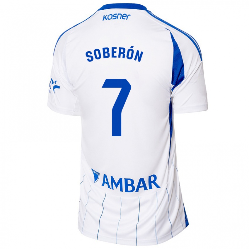 Hombre Camiseta Mario Soberón #7 Rojo Blanco 1ª Equipación 2024/25 La Camisa Chile