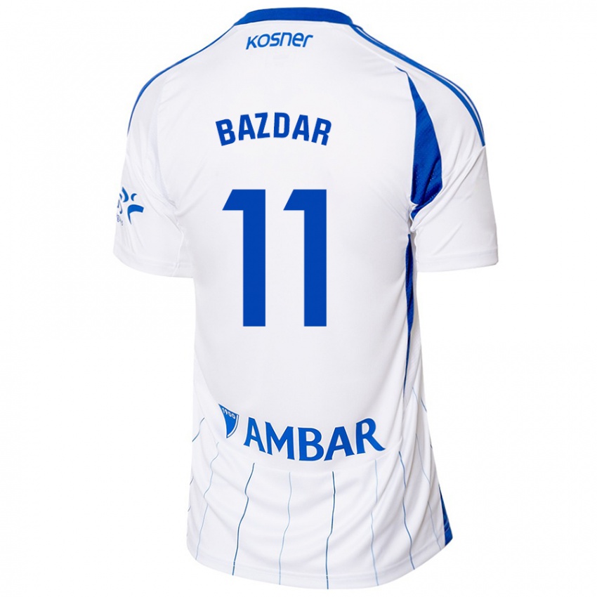 Hombre Camiseta Samed Bazdar #11 Rojo Blanco 1ª Equipación 2024/25 La Camisa Chile